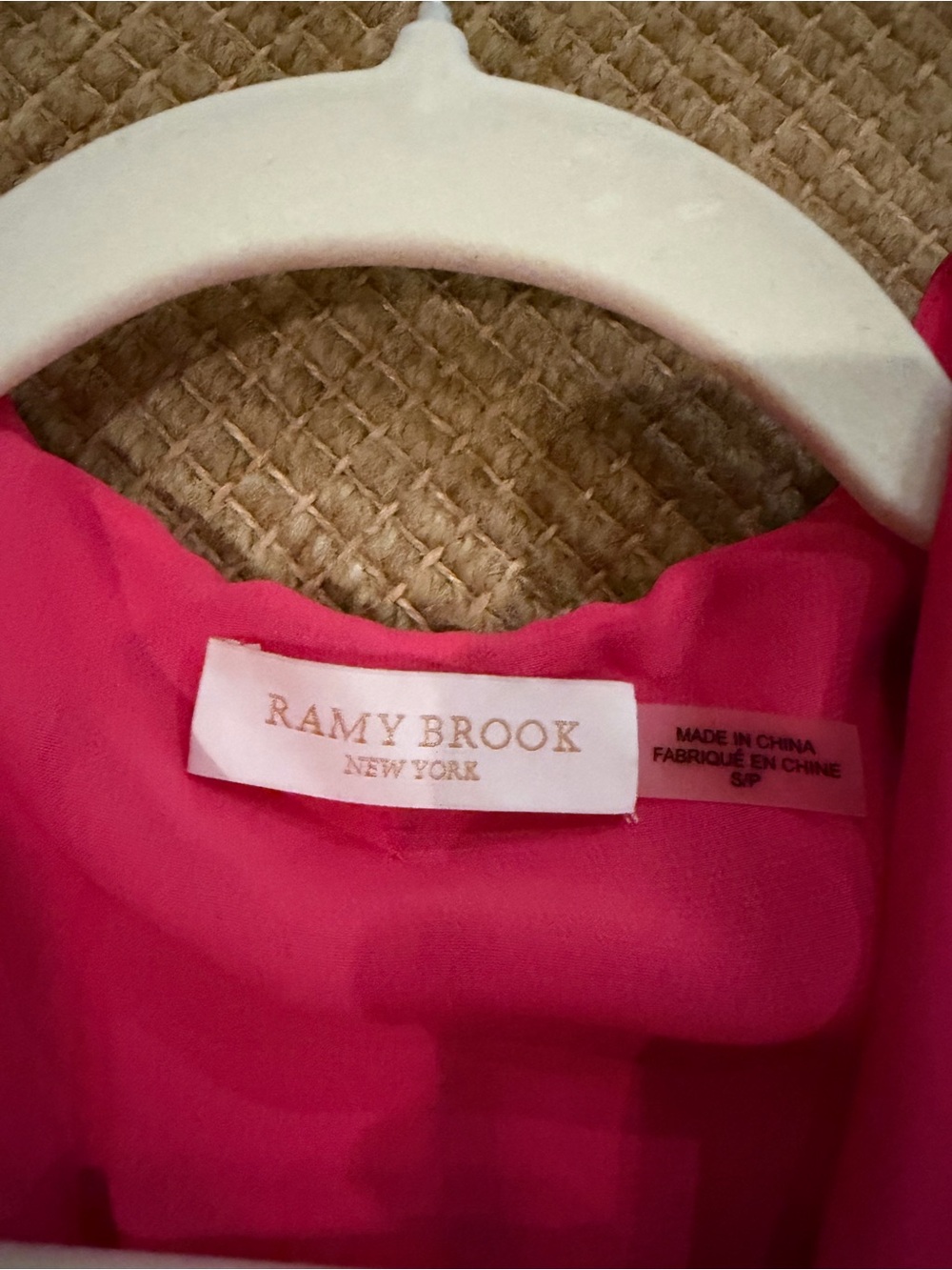 Ramy Brook Hot Pink Long-Sleeve V-Neck Ruched Mini Dress - Picture 3 of 3